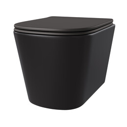 Унитаз подвесной безободковый Taliente Correto CR25200 Nero с крышкой микролифт, чёрный матовый, Цвет производителя: чёрный матовый фото 