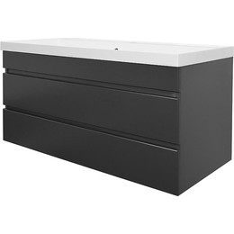 Тумба подвесная с раковиной AN Эстелла 100 см, графит фото 