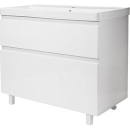Тумба напольная с раковиной AN Сандра 100 см, белый фото 