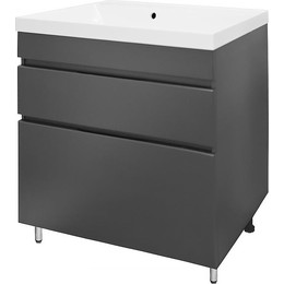Тумба напольная с раковиной AN Эстелла 80 см, графит фото 