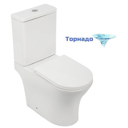 Унитаз-компакт безободковый AN Link с крышкой микролифт (система смыва Торнадо) фото 