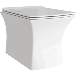 Унитаз подвесной безободковый Grossman GR-4461S с крышкой микролифт, белый глянцевый фото 