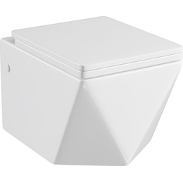 Унитаз подвесной безободковый Grossman Cristal GR-4481 с крышкой микролифт фото 