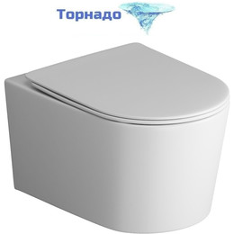 Унитаз подвесной безободковый Grossman GR-4499MSQ с крышкой микролифт, белый матовый (Система смыва торнадо), Цвет производителя: белый матовый фото 