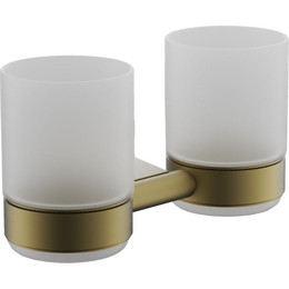 Двойной стакан для зубных щеток Belz B91308, брашированное золото фото 