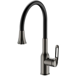 Смесители для кухни Haiba HB42830-3, оружейная сталь/чёрный фото 