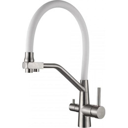 Смесители для кухни Ledeme L74855-3, нержавеющая сталь/белый фото 