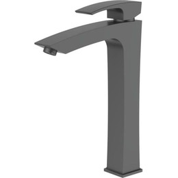 Смеситель для раковины высокий Gerhans K11114D, оружейная сталь фото 