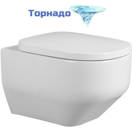 Унитаз подвесной безободковый Abber Rechteck AC1218 с крышкой микролифт (система смыва Торнадо и струйный смыв) фото 