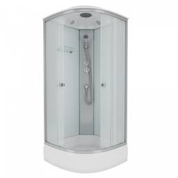 Душевая кабина Niagara Eco E90/26/MT 90x90х215 см, хром матовый, стекло матовое (безсиликоновая сборка) фото 