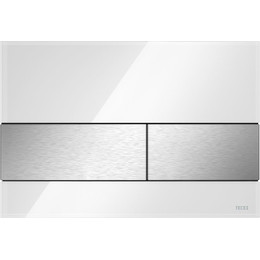 Кнопка смыва TECEsquare 9240801, белое стекло/нержавеющая сталь фото 