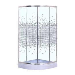 Душевое ограждение Loranto 90x90 см CS-8015GB 90, хром/серое фото 