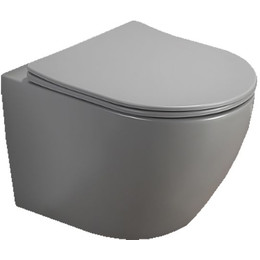 Унитаз подвесной безободковый Azario Grado AZ-0046 SP MH с тонкой крышкой микролифт, светло-серый фото 