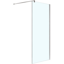 Душевая перегородка Azario Chicago Walk-in 80 см AZ-NAR6310 800 (стекло 8 мм) с кронштейном в комплекте, серебро/прозрачное фото 