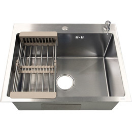 Кухонная мойка Azario Nicole AZS5050H (сифон, дозатор и коландер в комплекте) серебро соты фото 