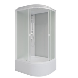 Душевая кабина Niagara Promo P120/90/40L/MT 120х90х215 см, с глубоким поддоном (40см), профиль белый, стекло матовое (безсиликоновая сборка) фото 