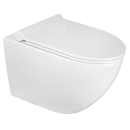 Унитаз подвесной безободковый Azario Geno AZ-2196-D с тонкой крышкой микролифт фото 