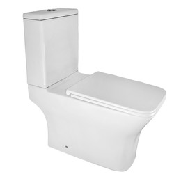 Унитаз-компакт безободковый Azario Mari AZ-79143T с тонкой крышкой микролифт фото 