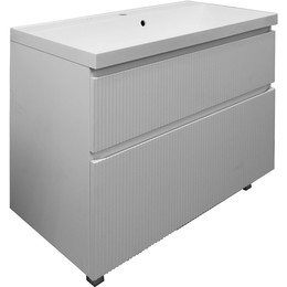 Тумба напольная с раковиной Azario Viola 100/2H 100 см CS00097146, белый матовый фото 