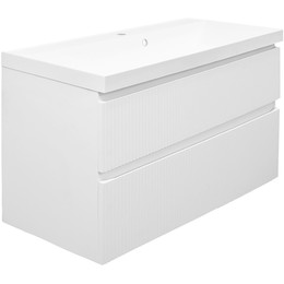 Тумба подвесная с раковиной Azario Viola 100/2H 100 см CS00097149, белый матовый фото 