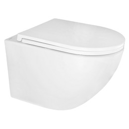 Унитаз подвесной безободковый Azario Gloria AZ-2003T с тонкой крышкой микролифт фото 