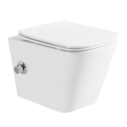 Унитаз подвесной безободковый Azario Hugo AZ-10007 с тонкой крышкой микролифт фото 