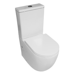 Унитаз-компакт безободковый Azario Blanco AZ-T003B-R с тонкой крышкой микролифт фото 