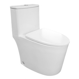 Унитаз-моноблок безободковый Azario Ansa AZ-2301 с тонкой крышкой микролифт фото 