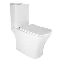 Унитаз-компакт безободковый Azario Kashmir AZ-9143S с тонкой крышкой микролифт фото 