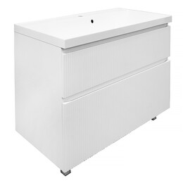 Тумба напольная с раковиной Azario Viola 100/2H 100 см CS00097146, белый матовый фото 