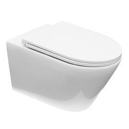 Унитаз подвесной безободковый Azario Nove AZ-9312T с тонкой крышкой микролифт фото 