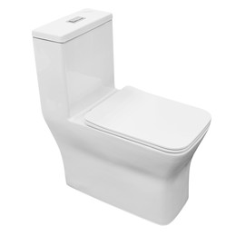 Унитаз-моноблок безободковый Azario Vero AZ-8608 с тонкой крышкой микролифт фото 