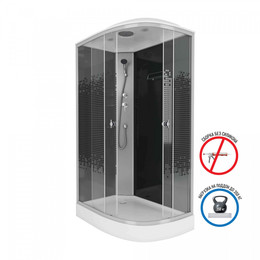 Душевая кабина Niagara Eco 120x80 см NG-4512-14L BLACK, с мелким поддоном 13 см, профиль хром матовый, стекло тонированное (безсиликоновая сборка) фото 