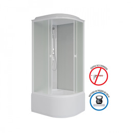 Душевая кабина Niagara Promo P100/80/40L/MT 100x80 см, с высоким поддоном 40 см, профиль белый, стекло матовое (безсиликоновая сборка) фото 