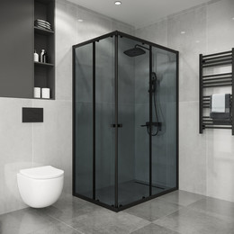 Душевое ограждение Niagara Eco 120x90 см NG-1129-14QT, профиль черный, стекло тонированное фото 