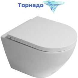 Унитаз подвесной Azario Blanco AZ-9003WT с тонкой крышкой микролифт (Система смыва Торнадо) фото 