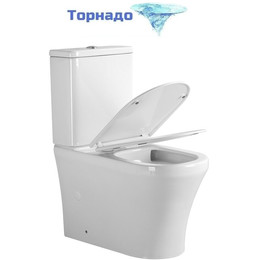 Унитаз-компакт безободковый Grossman GR-4485SQ с тонкой крышкой микролифт фото 