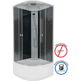 Душевая кабина Niagara Eco 90x90 см NG-7508-14BLACK, профиль хром матовый, стекло мозаика (безсиликоновая сборка) фото 