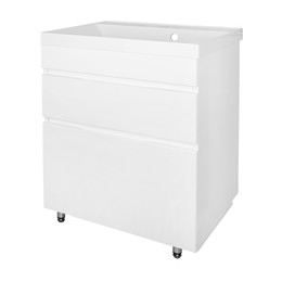 Тумба напольная с раковиной Azario Эстима 60 см CS00094592, белый глянцевый фото 