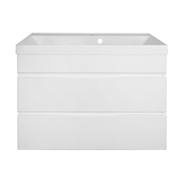 Тумба подвесная с раковиной Azario Эстима 80 см CS00094584, белый глянцевый фото 