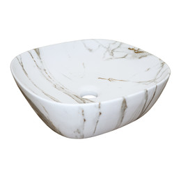 Раковина-чаша Azario 37 см AZ-2184+M845, светлый мрамор фото 