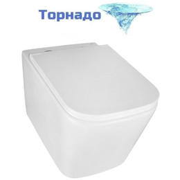 Унитаз подвесной безободковый Azario Cascad AZ-2303-A с тонкой крышкой микролифт (Система смыва Торнадо) фото 