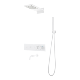 Душевая система для ванны с термостатом Boheme Fusion 131-2-MW, белый матовый фото 