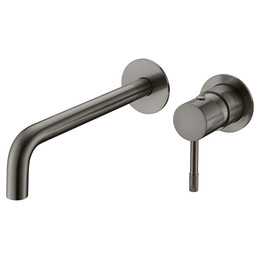 Смеситель для раковины настенный Boheme Uno 465-GM (со скрытой частью) графит фото 