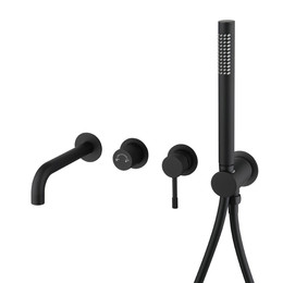 Смеситель для ванны Boheme Uno 464-3-B (со скрытой частью) чёрный фото 