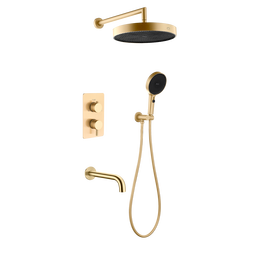 Душевая система для ванны Boheme Cell 427-MG + 135-3-MG + 625-MG (со скрытой частью) золото матовое фото 