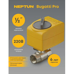 Кран шаровой с электроприводом Neptun Bugatti Pro 220В 1/2 Нептун Бугатти 100035632400 фото 