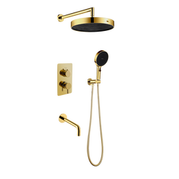 Душевая система для ванны Boheme Cell 427-G + 135-3-G + 625-G (со скрытой частью) золото фото 