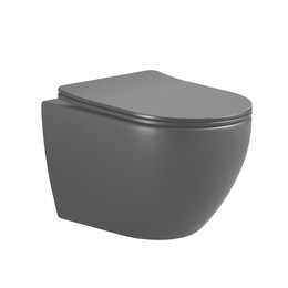 Унитаз-биде подвесной безободковый Boheme Nero 961-SET-2-B с тонкой крышкой микролифт, чёрный матовый фото 