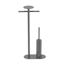 Стойка с полотенцедержателем и ёршиком Boheme Venturo 10953-SGM, цвет графит глянцевый фото 